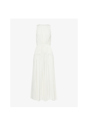 Womens Alaia Draped Sleeveless Woven Maxi Dress