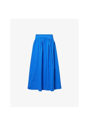 Womens Sister Jane Flared High-Waist Stretch-Woven Midi Skirt
