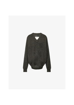 Womens Frenckenberger Big V-Neck Cashmere and Wool Jumper