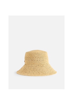 Womens Miu Miu Branded Crotchet Cotton Bucket Hat