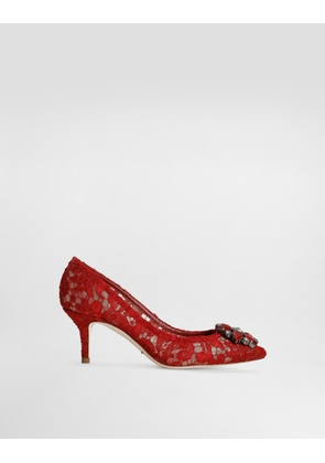 Dolce & Gabbana Lace Rainbow Pumps With Brooch Detailing - Woman Pumps And Slingback Red Lace 37