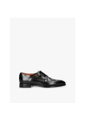 Mens Santoni Adrian Leather Monk Shoes