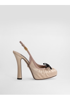 Dolce & Gabbana Satin Slingbacks - Woman Pumps And Slingback Beige 40