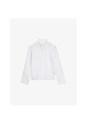 Womens Zadig&Voltaire Tano Lace-Panel Cotton-Blend Shirt