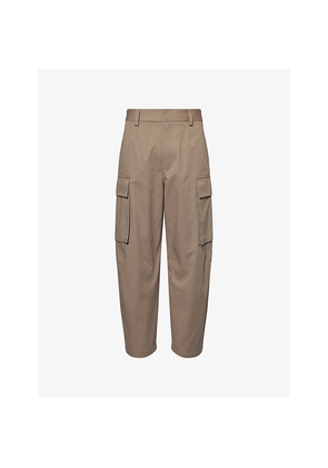 Mens Bottega Veneta Barrel-Leg Flap-Pocket Cotton-Twill Trousers