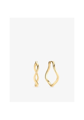 Womens Sif Jakobs Ellera Waves Pianura x Grande 18ct Yellow Gold-Plated Sterling-Silver Earrings