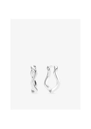 Womens Sif Jakobs Ellera Waves Pianura Grande Rhodium-Plated Sterling-Silver Earrings