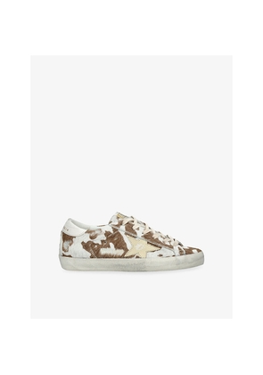 Womens Golden Goose Women's Super-Star Calf-Hair Low-Top Trainers