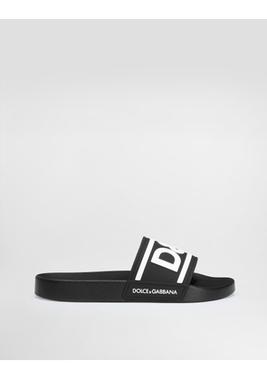 Dolce & Gabbana Rubber Beachwear Sliders With Dg Logo - Man Sandals And Slides Multi-colored Rubber 45