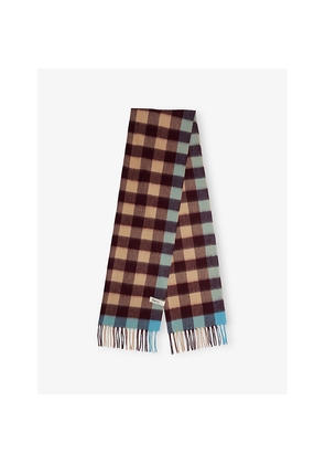 Womens Tbco Gingham Wool Scarf