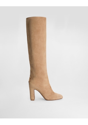 Dolce & Gabbana Suede Boots - Woman Boots And Booties Turtle Dove 35