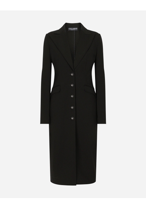 Dolce & Gabbana Jersey Milano Rib Coat - Woman Dresses Black Viscose 52