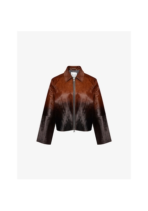 Womens Samsoe Samsoe Salylo Relaxed-Fit Leather Jacket