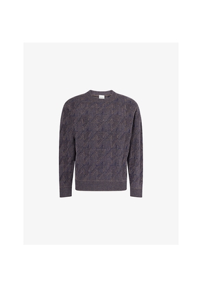 Mens Paul Smith Jacquard-Pattern Crewneck Wool Jumper