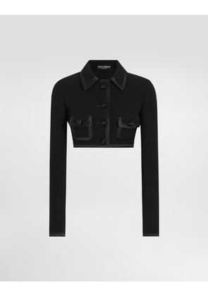 Dolce & Gabbana Short Wool Crepe Jacket - Woman Coats And Jackets Black 46