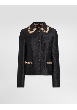 Dolce & Gabbana Peony-motif Brocade Jacket - Woman Coats And Jackets Black 44