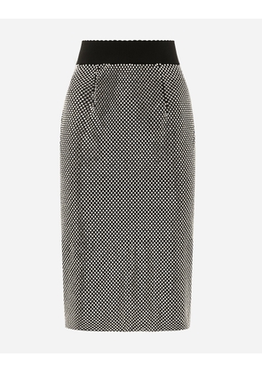 Dolce & Gabbana Calf-length Crystal Mesh Skirt - Woman Skirts Silver 42