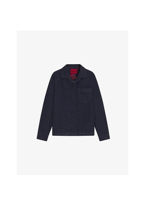 Mens Hugo Patch-Pocket Long-Sleeve Denim Shirt