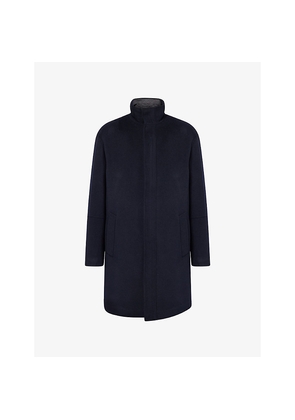 Mens Emporio Armani Stand-Collar Long-Sleeve Wool Overcoat