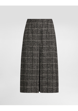 Dolce & Gabbana Wool Blend Check Skirt - Woman Skirts Multicolor 48