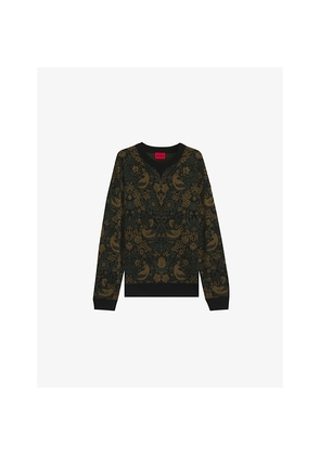 Mens Hugo Tapestry Jacquard Relaxed Knitted Jumper