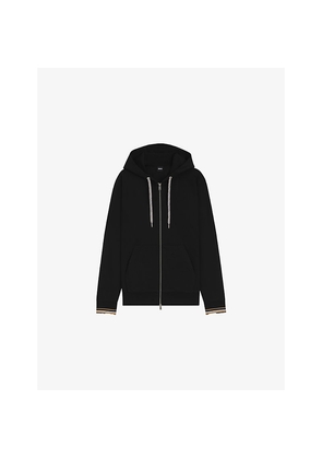 Mens Boss Zip-Through Cotton-Blend Hoody