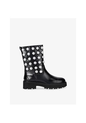 Womens Kurt Geiger London Octavia Stud Leather Ankle Boots