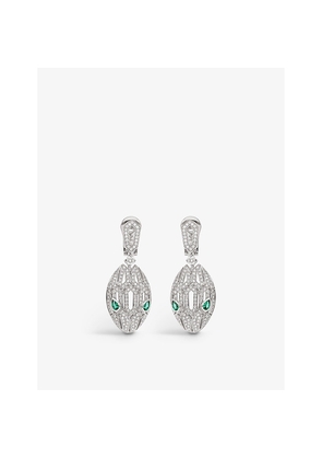 Bvlgari Serpenti Seduttori 18ct White-Gold, Emerald and Diamond Earrings