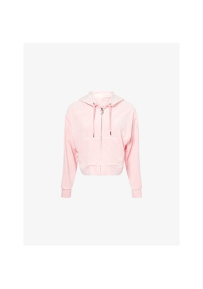 Womens Juicy Couture Iccle Diamante Cropped Stretch-Woven Hoodie