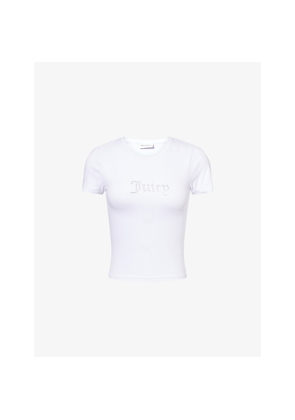 Womens Juicy Couture Esme Fitted Stretch-Woven T-Shirt
