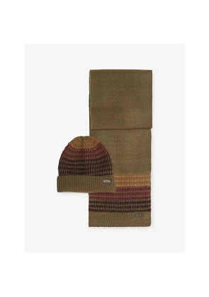 Mens Barbour Branton Knitted Beanie and Scarf Gift Set