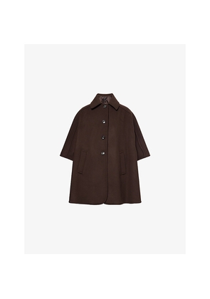 Womens Me And Em Engineered Seam Wool-Blend Cape Coat