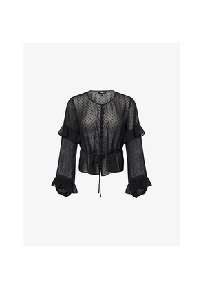 Womens Paige Isolde Polka-Dot Woven Blouse