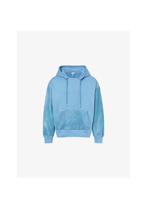 Mens Loewe Hybrid Contrast Cotton and Leather Hoody