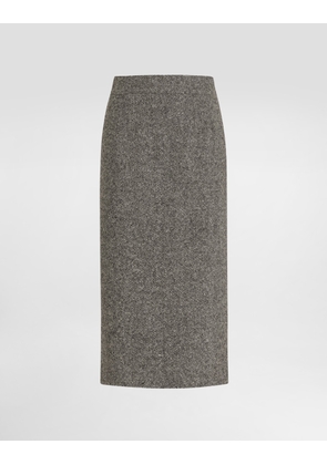 Dolce & Gabbana Dotted Wool Skirt - Woman Skirts Multicolor 40