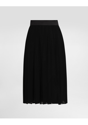 Dolce & Gabbana Pleated Chiffon Midi Circle Skirt - Woman Skirts Black 48