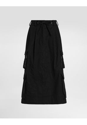 Dolce & Gabbana Cotton Cargo Skirt - Woman Skirts Black 46