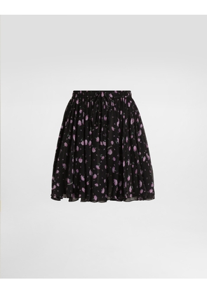 Dolce & Gabbana Carnations-print Chiffon Circle Skirt - Woman Skirts Multicolor 36