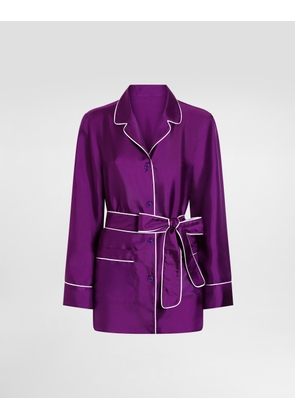 Dolce & Gabbana Silk Twill Vanity Shirt - Woman Shirts And Tops Purple 52