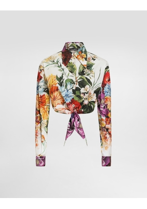 Dolce & Gabbana Flower Bouquet-print Poplin Shirt - Woman Shirts And Tops Print 44