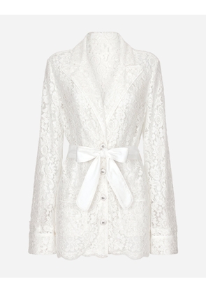 Dolce & Gabbana Floral Cordonetto Lace Pajama Shirt - Woman Shirts And Tops White 46