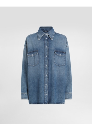 Dolce & Gabbana Oversize Denim Shirt - Woman Denim And Jeans Multi-colored 40