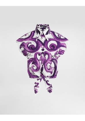 Dolce & Gabbana Majolica-print Poplin Shirt - Woman Shirts And Tops Multicolor 48