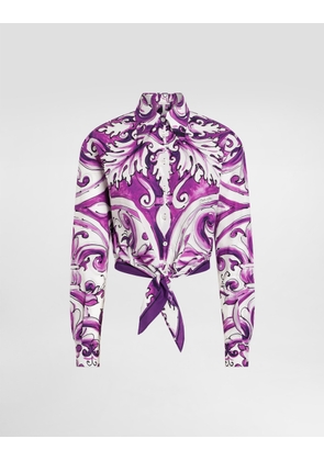 Dolce & Gabbana Majolica-print Poplin Shirt - Woman Shirts And Tops Multicolor 44