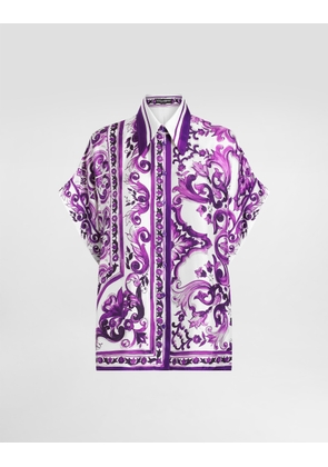Dolce & Gabbana Majolica-print Twill Shirt - Woman Shirts And Tops Multicolor 44