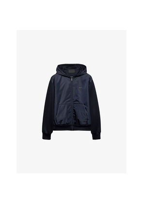 Mens Prada Re Nylon Technical Cotton-Blend Hoody