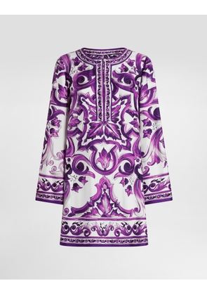 Dolce & Gabbana Majolica-print Twill Dress - Woman Dresses Multicolor 46