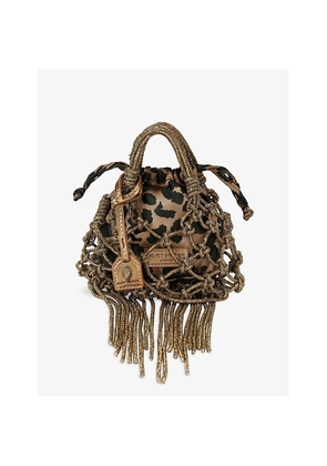 Womens Kurt Geiger London Mini Macrame Crystal Woven Bag