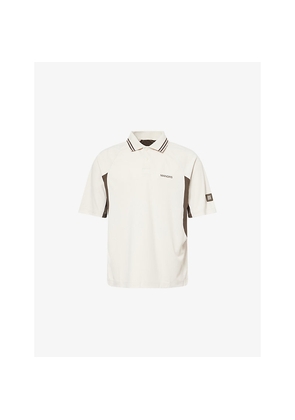 Mens Manors Arc Logo-Print Woven Polo T-Shirt