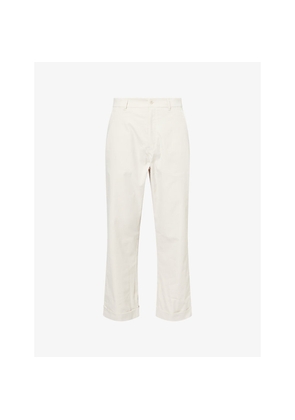 Mens Manors Work Cuffed-Hem Straight-Leg Woven Trousers
